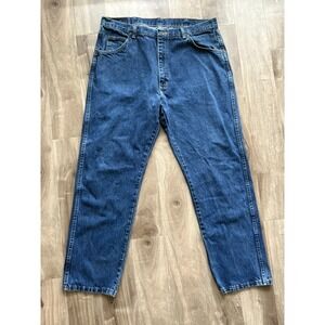 Wrangler Mens Blue Relaxed Fit Stretch Straight Denim Jeans Size 38x30